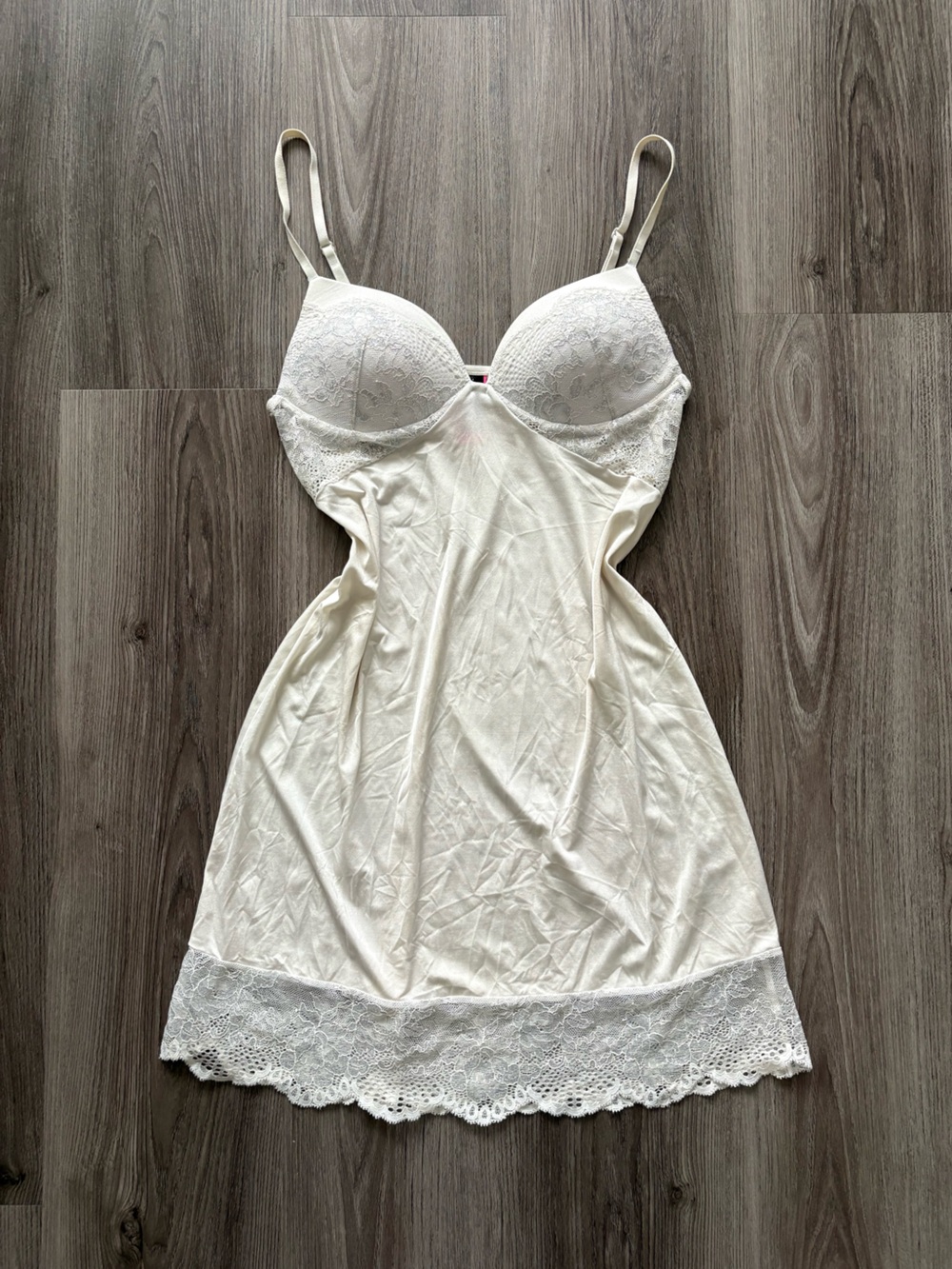 La SENZA Ivory Lace-Trim Chemise Slip